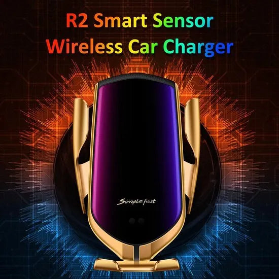 Telefoonhouder auto – 10W Qi draadloos opladen – Smart Sensor automatische klem – USB-C Type-C – Universeel – Zwart-Telefoonhouders-Ilumina Benelux