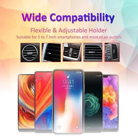 Telefoonhouder auto – 10W Qi draadloos opladen – Smart Sensor automatische klem – USB-C Type-C – Universeel – Zwart-Telefoonhouders-Ilumina Benelux