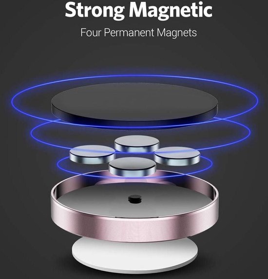Telefoonhouder auto – 2x Magnetisch – Sterke Magneet + Metalen Plakplaatjes – Compact Universeel – Zwart-Ilumina Benelux
