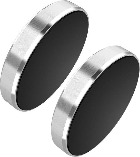 Telefoonhouder auto – 2x Magnetisch – Sterke Magneet + Metalen Plakplaatjes – Compact Universeel – Zwart-Ilumina Benelux
