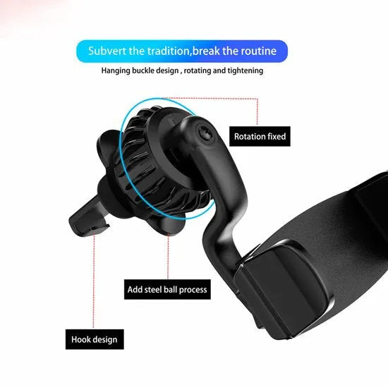 Telefoonhouder auto – 360° draaibaar – Universeel – Ventilatierooster Airco Houder – Zwart-Telefoonhouders-Ilumina Benelux