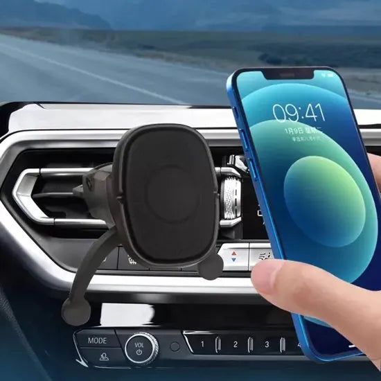 Telefoonhouder auto – 360° draaibaar – Ventilatierooster clip – Sterke magneet – Inclusief plakplaatjes – Zwart-Telefoonhouders-Ilumina Benelux