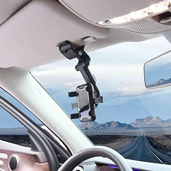 Telefoonhouder auto – 360° draaibaar – Verstelbaar – Dashboard/Stuur/Zonneklep Montage – Zwart-Ilumina Benelux