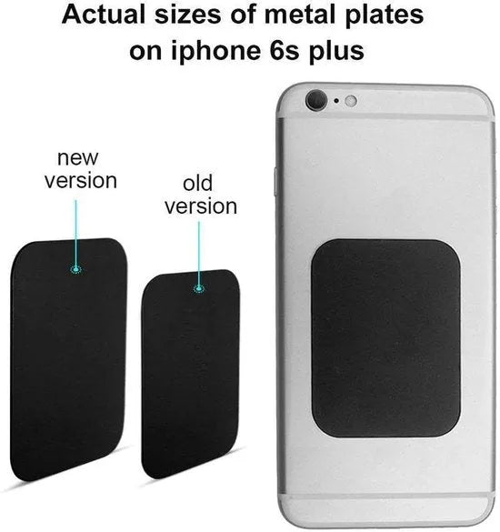 Telefoonhouder auto – 8x Metalen Magnetplaten – Zelfklevend Staal – Ultra Dun – Universeel Zwart-Telefoonhouders-Ilumina Benelux