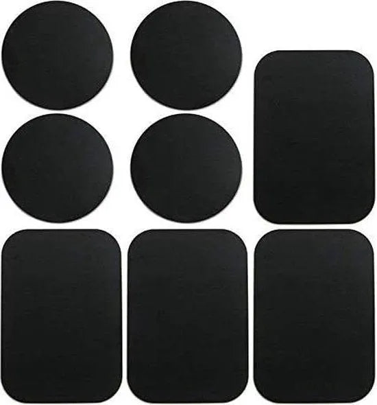 Telefoonhouder auto – 8x Metalen Magnetplaten – Zelfklevend Staal – Ultra Dun – Universeel Zwart-Telefoonhouders-Ilumina Benelux