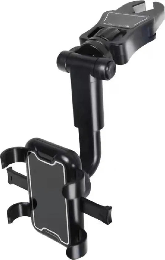 Telefoonhouder auto – Achteruitkijkspiegel & Hoofdsteun Montage – 360° Draaibaar – Voor Telefoon/Tablet Tot 7 Inch – Zwart – Luxebass-Ilumina Benelux