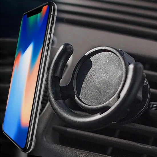 Telefoonhouder auto – Air Vent ventilatierooster – 360° draaibaar – Universeel voor smartphone – Zwart-Telefoonhouders-Ilumina Benelux