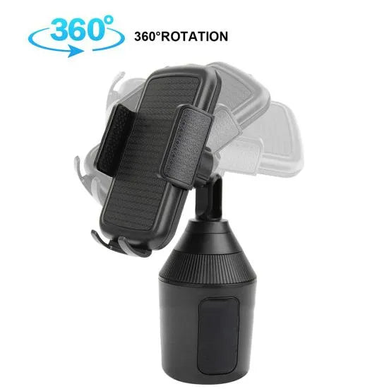 Telefoonhouder auto – Bekerhouder Cup Holder – One-Touch Klem – Universeel Verstelbaar – Zwart-Ilumina Benelux
