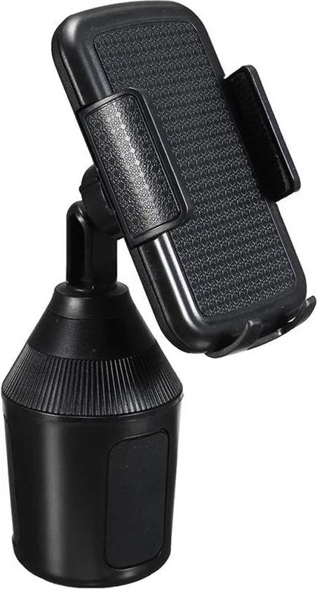 Telefoonhouder auto – Bekerhouder Cup Holder – One-Touch Klem – Universeel Verstelbaar – Zwart-Ilumina Benelux