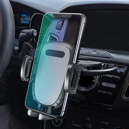 Telefoonhouder auto – CD-sleuf houder met klem – 360° draaibaar – Verstelbaar LB-524 – Zwart-Ilumina Benelux