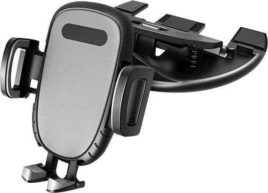 Telefoonhouder auto – CD-sleuf houder met klem LB-524 – Verstelbaar – 360° draaibaar – Grijs-Ilumina Benelux