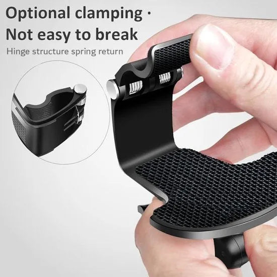 Telefoonhouder auto – Dashboard & Achteruitkijkspiegel Mount – 360° draaibaar – Clip Beugel – Zwart-Ilumina Benelux