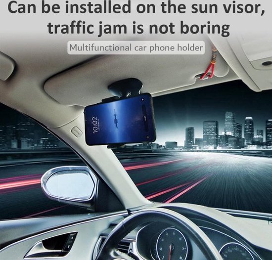 Telefoonhouder auto – Dashboard & Achteruitkijkspiegel Mount – 360° draaibaar – Clip Beugel – Zwart-Ilumina Benelux