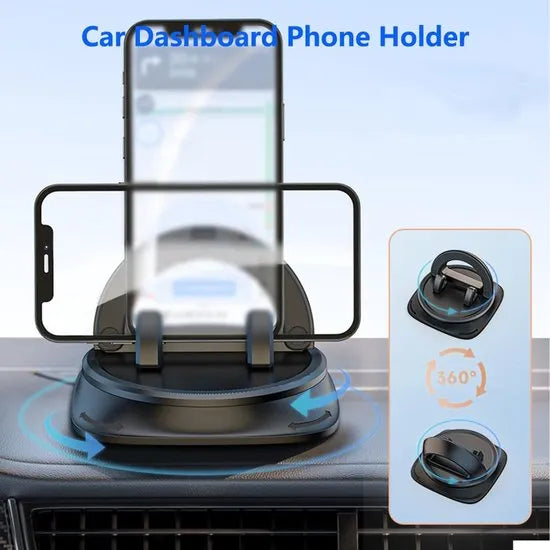 Telefoonhouder auto – Dashboard anti-slip sticky pad – Plakfunctie – Smartphone & muntenhouder – Zwart-Ilumina Benelux
