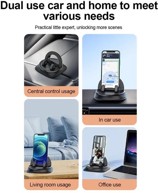 Telefoonhouder auto – Dashboard anti-slip sticky pad – Plakfunctie – Smartphone & muntenhouder – Zwart-Ilumina Benelux