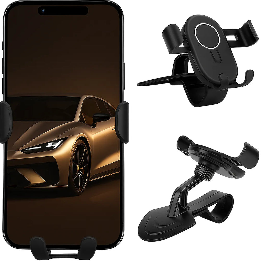 Telefoonhouder auto – Dashboard houder achter stuur – Universeel smartphonehouder – Anti-slip grip – Zwart-Ilumina Benelux