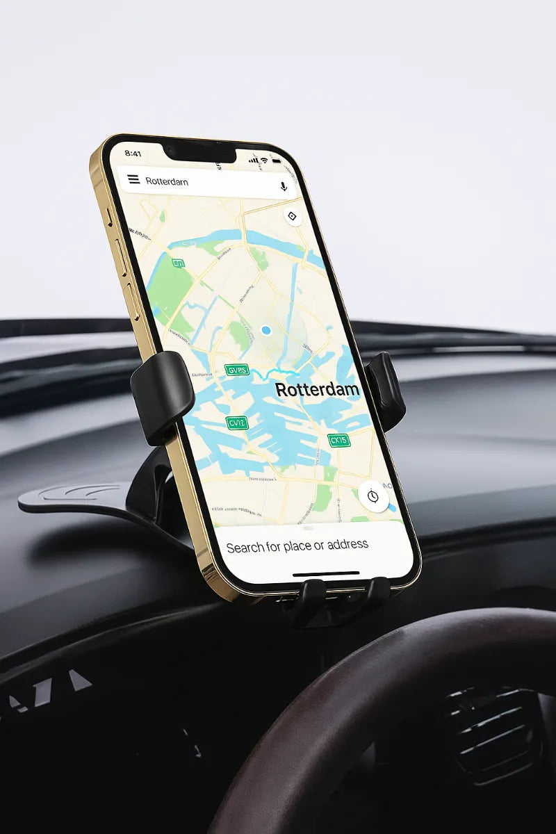 Telefoonhouder auto – Dashboard houder achter stuur – Universeel smartphonehouder – Anti-slip grip – Zwart-Ilumina Benelux