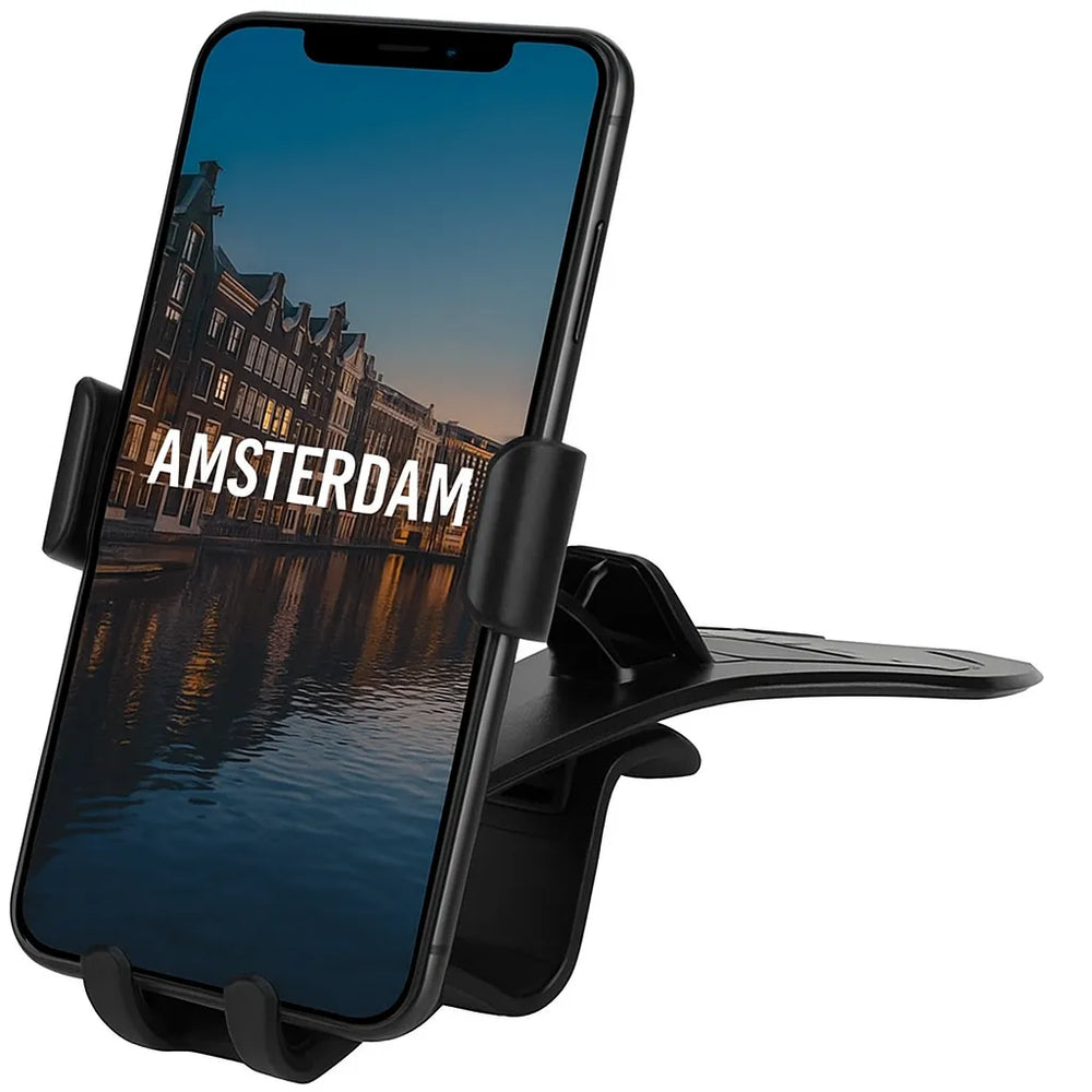 Telefoonhouder auto – Dashboard houder achter stuur – Universeel smartphonehouder – Anti-slip grip – Zwart-Ilumina Benelux