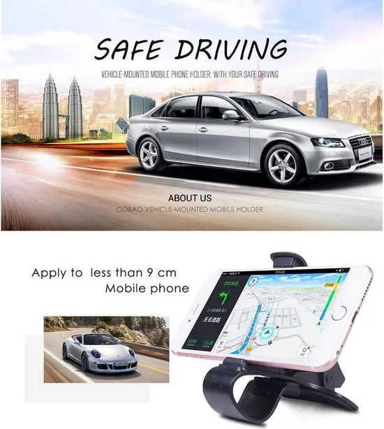 Telefoonhouder auto – Dashboard Montagestandaard – Universele GSM Houder – Stevige Grip – Zwart-Ilumina Benelux
