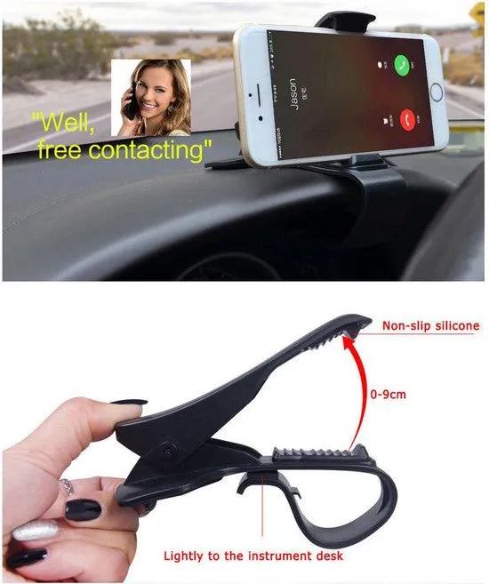 Telefoonhouder auto – Dashboard Montagestandaard – Universele GSM Houder – Stevige Grip – Zwart-Ilumina Benelux