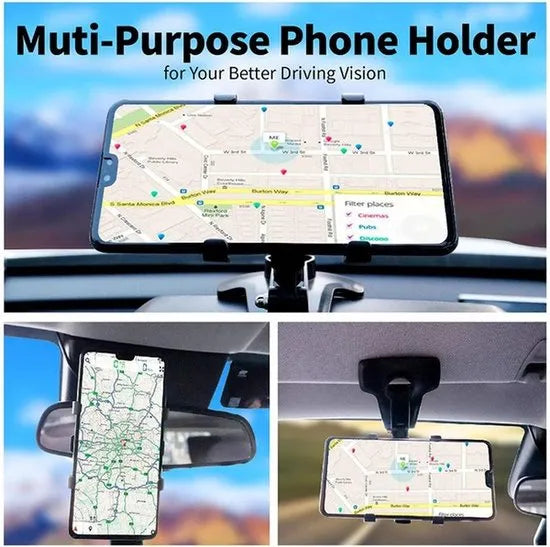 Telefoonhouder auto – Dashboard Mount – 360° Draaibaar – Universeel 4-7 Inch – Zwart-Ilumina Benelux