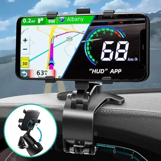 Telefoonhouder auto – Dashboard Mount – 360° Draaibaar – Universeel 4-7 Inch – Zwart-Ilumina Benelux