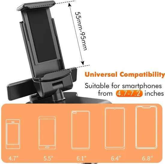 Telefoonhouder auto – Dashboard & Spiegel/Zonneklep Montage – Universeel – 360° Draaibaar – Zwart-Ilumina Benelux