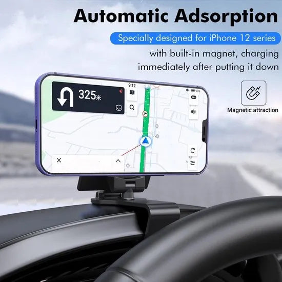 Telefoonhouder auto – Dashboard & Spiegel/Zonneklep Montage – Universeel – 360° Draaibaar – Zwart-Ilumina Benelux