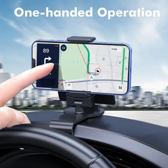 Telefoonhouder auto – Dashboard & Spiegel/Zonneklep Montage – Universeel – 360° Draaibaar – Zwart-Ilumina Benelux