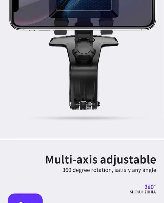 Telefoonhouder auto – Dashboard & Spiegel/Zonneklep Mount – 360° draaibaar – Universeel 4.7-7 inch – Zwart-Ilumina Benelux