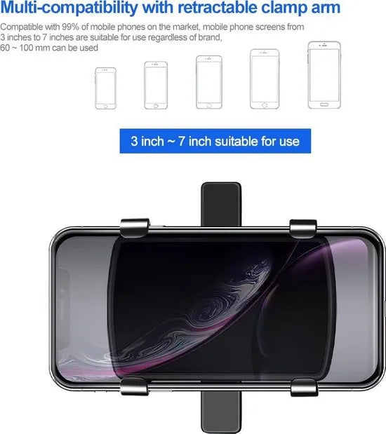 Telefoonhouder auto – Dashboard & Spiegel/Zonneklep Mount – 360° draaibaar – Universeel 4.7-7 inch – Zwart-Ilumina Benelux