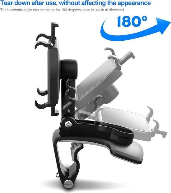 Telefoonhouder auto – Dashboard & Spiegel/Zonneklep Mount – 360° draaibaar – Universeel 4.7-7 inch – Zwart-Ilumina Benelux