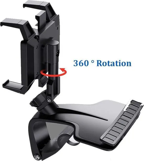 Telefoonhouder auto – Dashboard & Spiegel/Zonneklep Mount – 360° draaibaar – Universeel 4.7-7 inch – Zwart-Ilumina Benelux