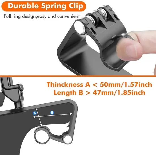 Telefoonhouder auto – Dashboard & Zonneklep Mount – 360° Draaibaar – Universeel 4.7-7.2 inch – Zwart-Ilumina Benelux