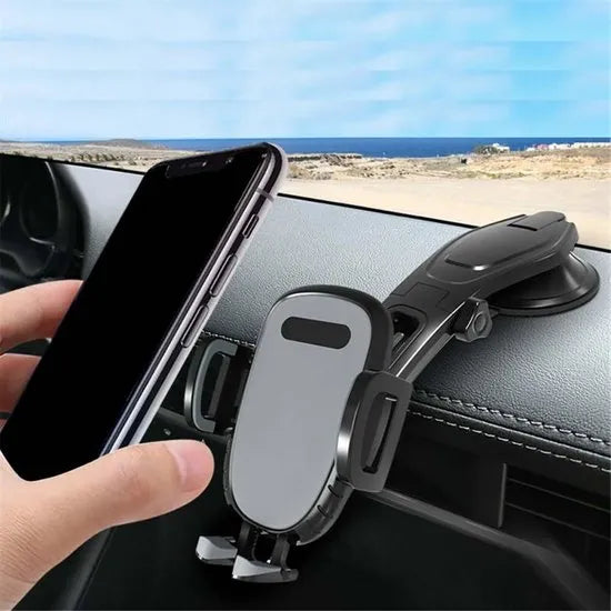 Telefoonhouder auto – Dashboard zuignap – 360° draaibaar – One Touch ontgrendeling – Grijs-Ilumina Benelux