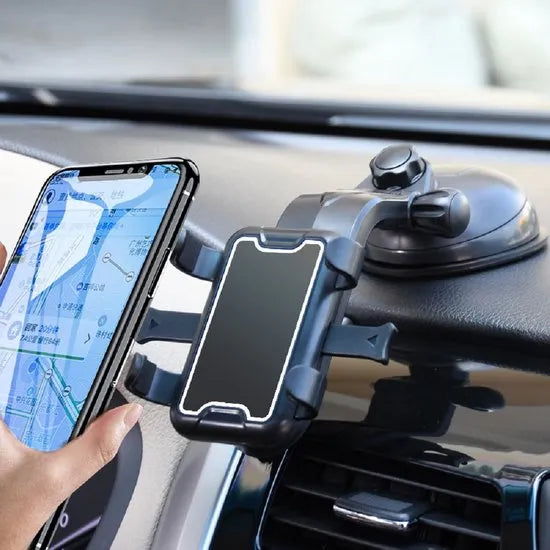 Telefoonhouder auto – Dashboard Zuignap – Stevige Autohouder – Universeel voor Smartphone/GSM – Zwart-Ilumina Benelux