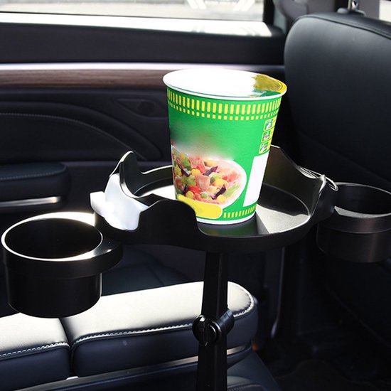 Telefoonhouder auto – Dubbele bekerhouder – 360° draaibare tafellade – Voor bus camper vrachtwagen – Zwart-Ilumina Benelux