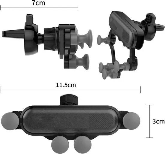 Telefoonhouder auto – Extra sterk ventilatierooster – Universeel – Stevige klem – Zwart-Telefoonhouders-Ilumina Benelux