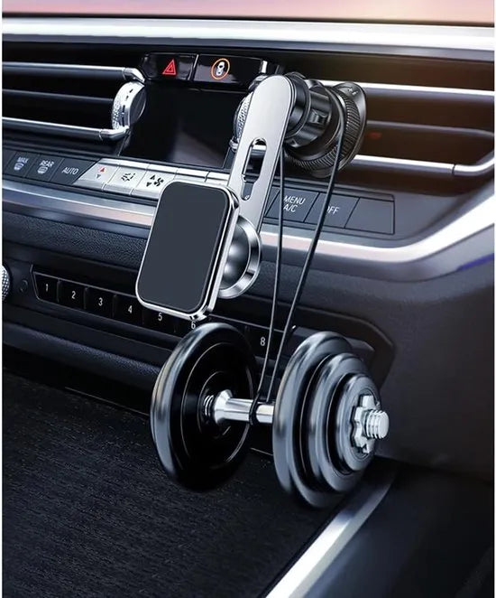 Telefoonhouder auto – Magneet Ventilatierooster – Verstelbaar GSM Mount – Sterke Magneet – Zilver-Telefoonhouders-Ilumina Benelux
