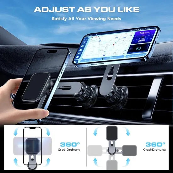 Telefoonhouder auto – Magneet Ventilatierooster – Verstelbaar GSM Mount – Sterke Magneet – Zilver-Telefoonhouders-Ilumina Benelux