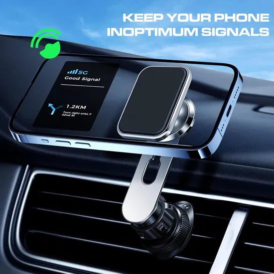Telefoonhouder auto – Magneet Ventilatierooster – Verstelbaar GSM Mount – Sterke Magneet – Zilver-Telefoonhouders-Ilumina Benelux