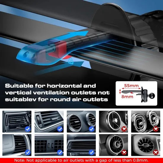 Telefoonhouder auto – Magneet Ventilatierooster – Verstelbaar GSM Mount – Sterke Magneet – Zilver-Telefoonhouders-Ilumina Benelux