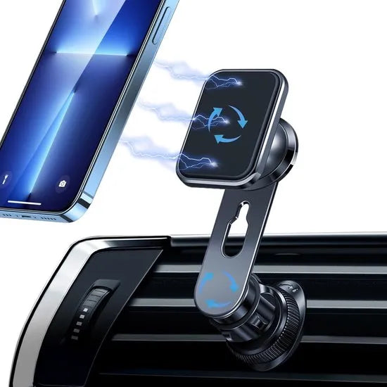 Telefoonhouder auto – Magneet Ventilatierooster – Verstelbaar GSM Mount – Sterke Magneet – Zilver-Telefoonhouders-Ilumina Benelux