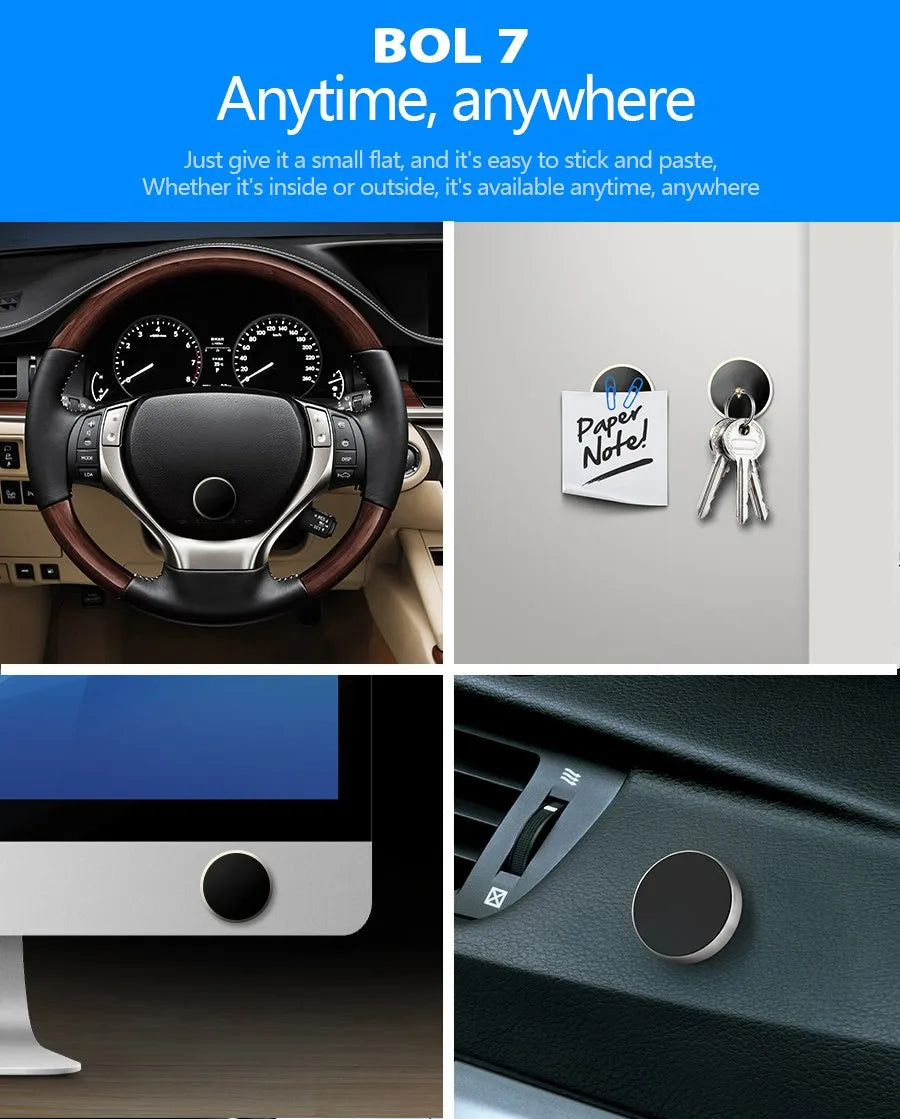 Telefoonhouder Auto – Magnetisch 4-Pack – Sticker Dashboard & Muurbevestiging – Inclusief Metalen Platen – Zwart-Ilumina Benelux