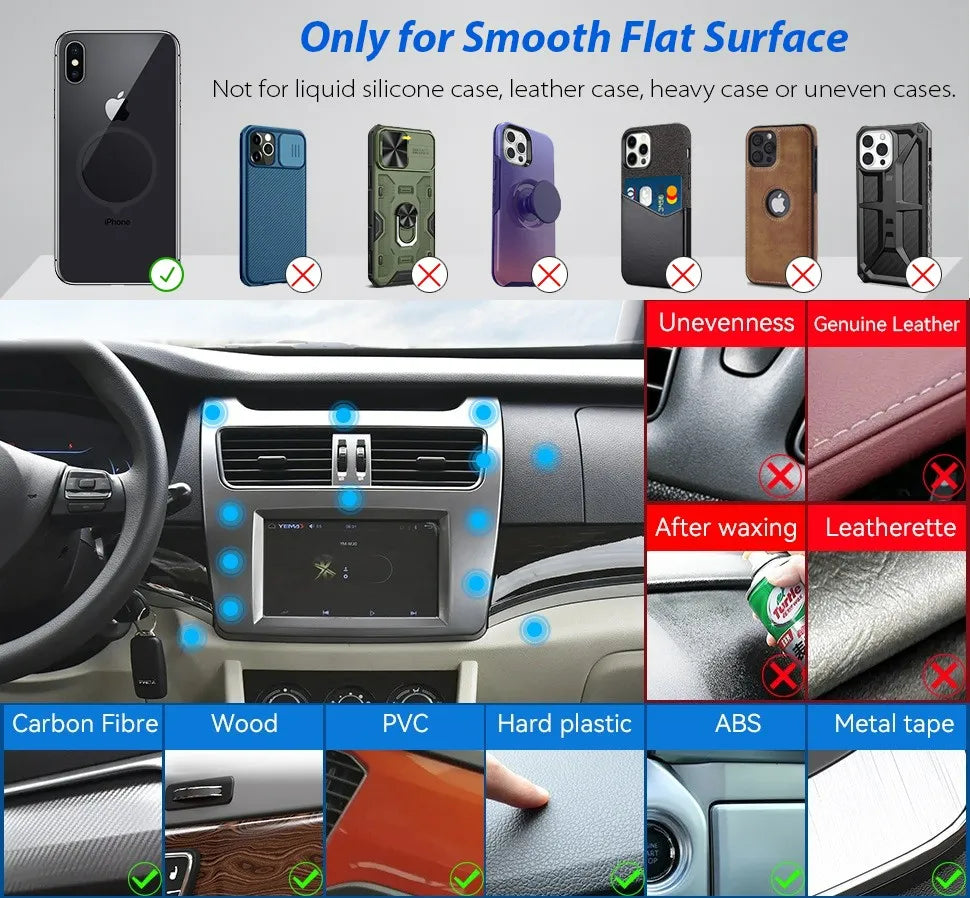 Telefoonhouder auto – Magnetisch Dashboard Autohouder – Universeel voor Smartphones – Sterke Magneet – Zwart-Ilumina Benelux