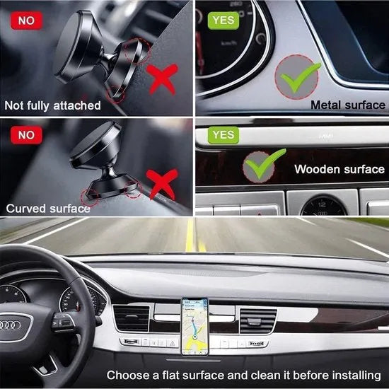 Telefoonhouder auto – Magnetisch Dashboard Autohouder – Universeel voor Smartphones – Sterke Magneet – Zwart-Ilumina Benelux