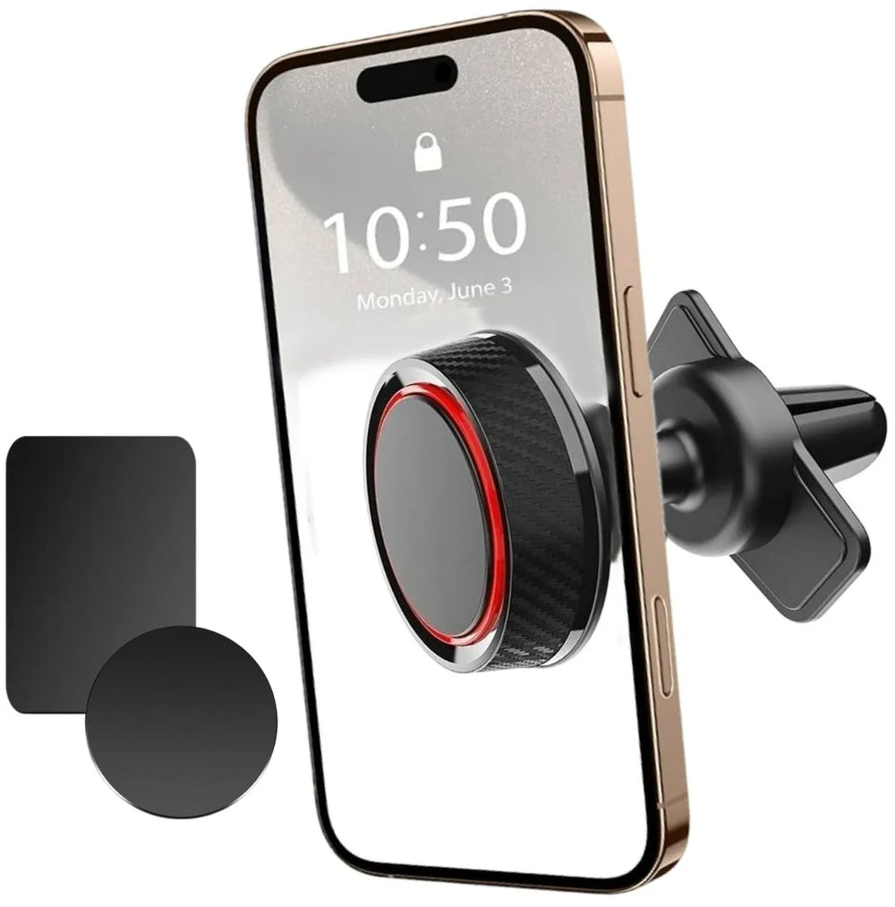 Telefoonhouder auto – Magnetisch Luchtrooster – 360° Draaibaar – Sterke Magneet – Universeel voor Smartphones – Zwart-Telefoonhouders-Ilumina Benelux