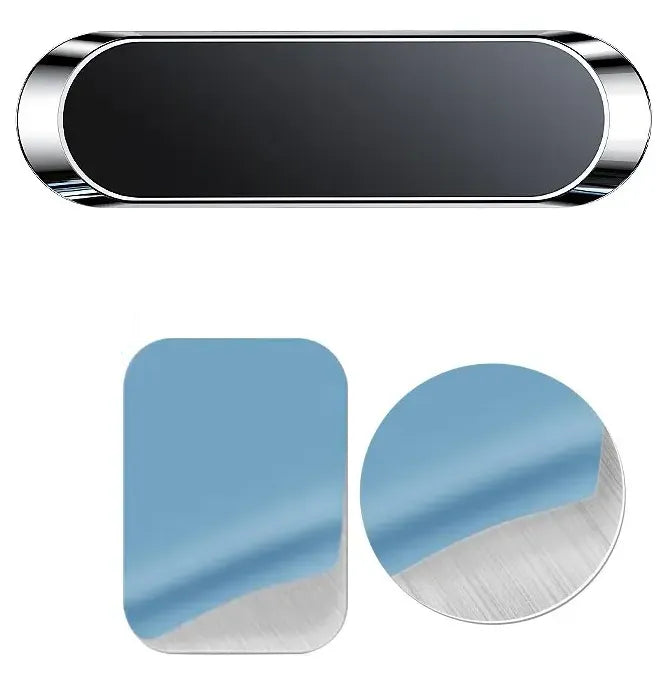 Telefoonhouder auto – Magnetisch Magneet Mount – Aluminium – Universeel incl. Metalen Plaatjes – Zilver-Ilumina Benelux
