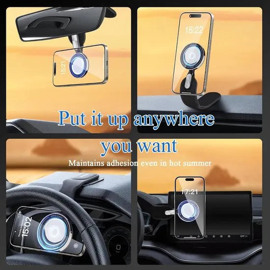 Telefoonhouder auto – Magnetisch MagSafe – Dashboard & LCD scherm montage – Universeel voor alle telefoons – Zwart-Ilumina Benelux