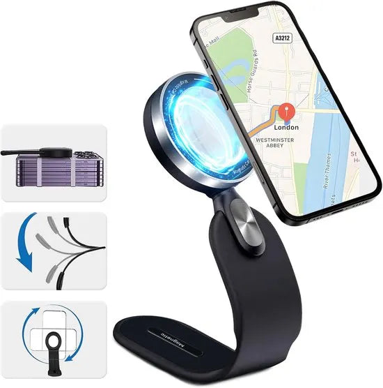 Telefoonhouder auto – Magnetisch MagSafe – Dashboard & LCD scherm montage – Universeel voor alle telefoons – Zwart-Ilumina Benelux